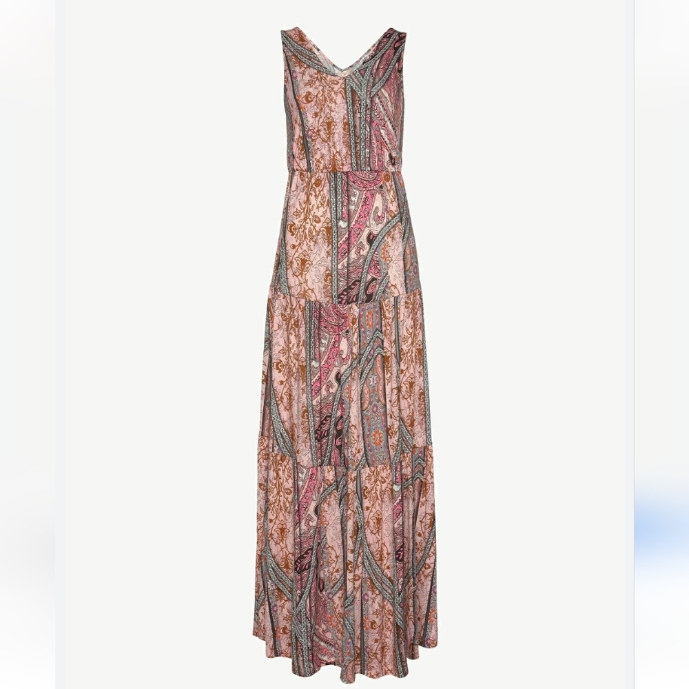 NWT Lascana Dress Maxi Buffalo London Floral Stretchy Sleevless Size 4